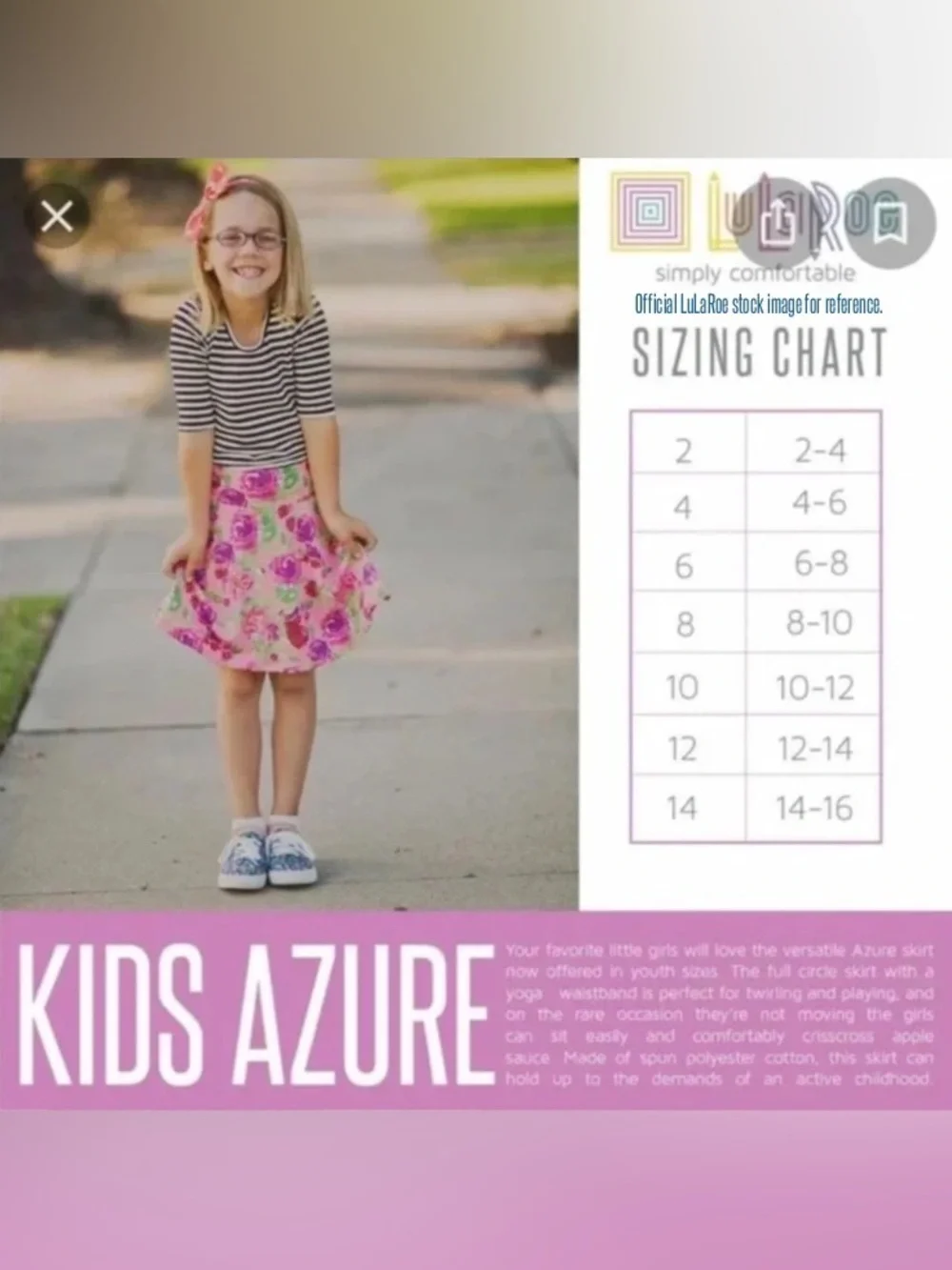LuLaRoe Kid’s Azure Colorful Geometric & Floral Print Skirt